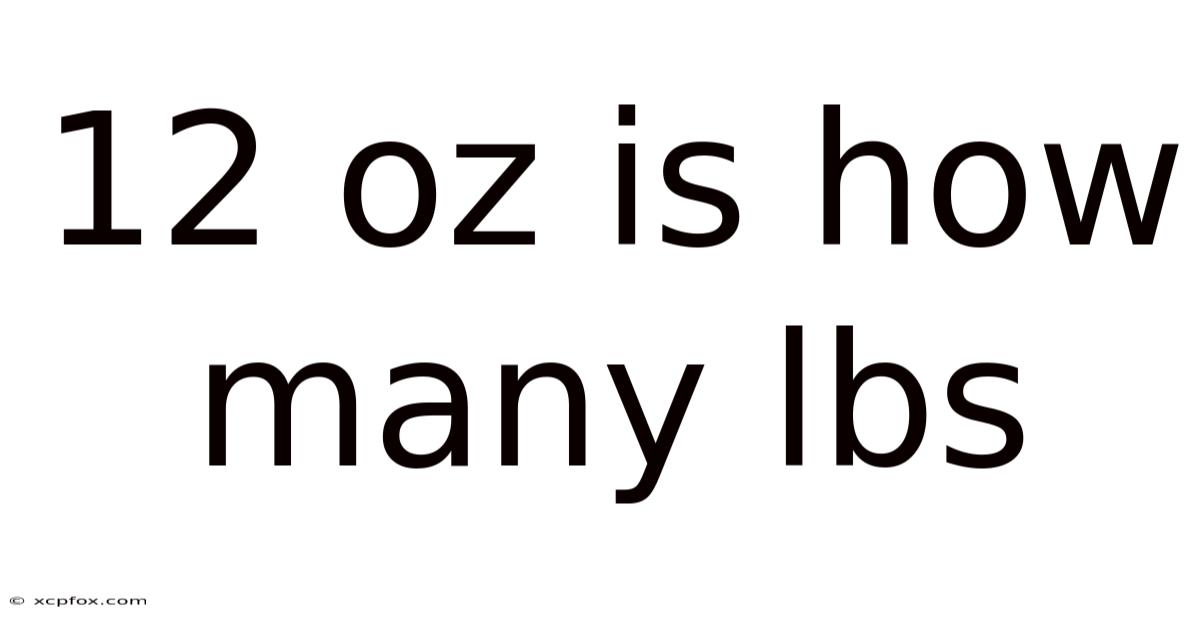 12 Oz Is How Many Lbs