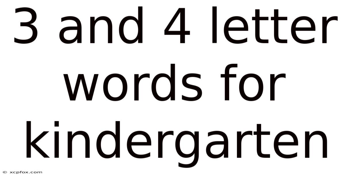 3 And 4 Letter Words For Kindergarten