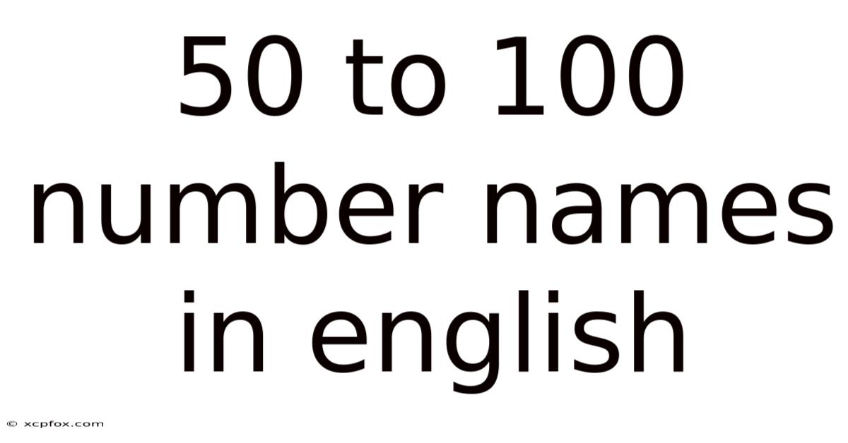50 To 100 Number Names In English