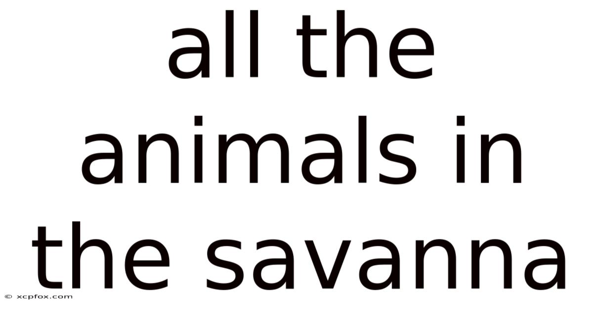 All The Animals In The Savanna