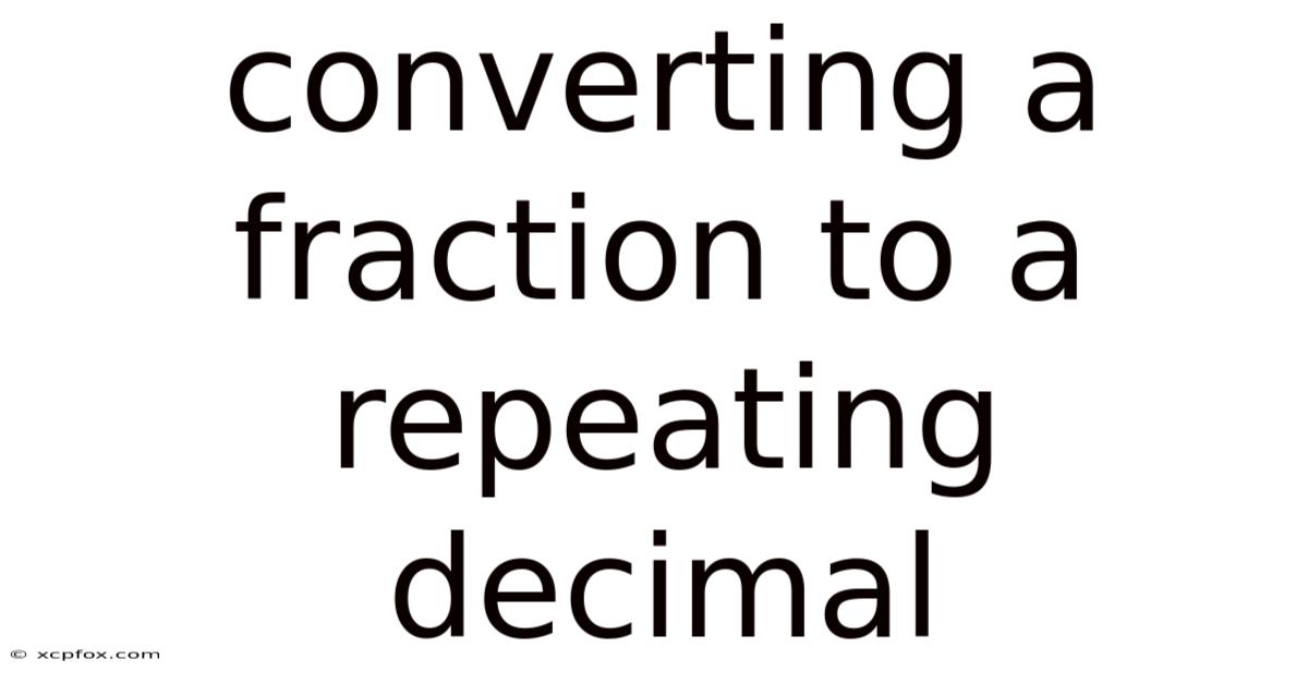 Converting A Fraction To A Repeating Decimal
