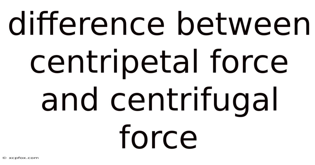 Difference Between Centripetal Force And Centrifugal Force