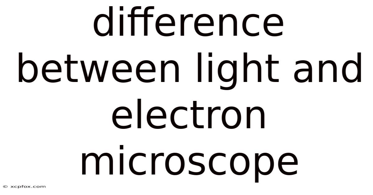 Difference Between Light And Electron Microscope