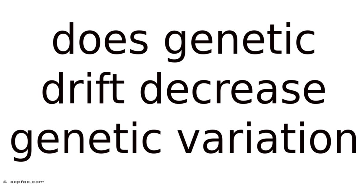 Does Genetic Drift Decrease Genetic Variation