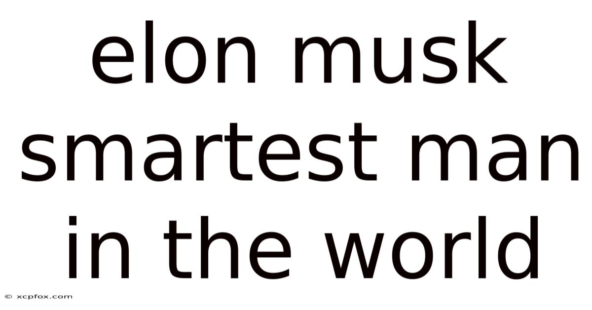 Elon Musk Smartest Man In The World