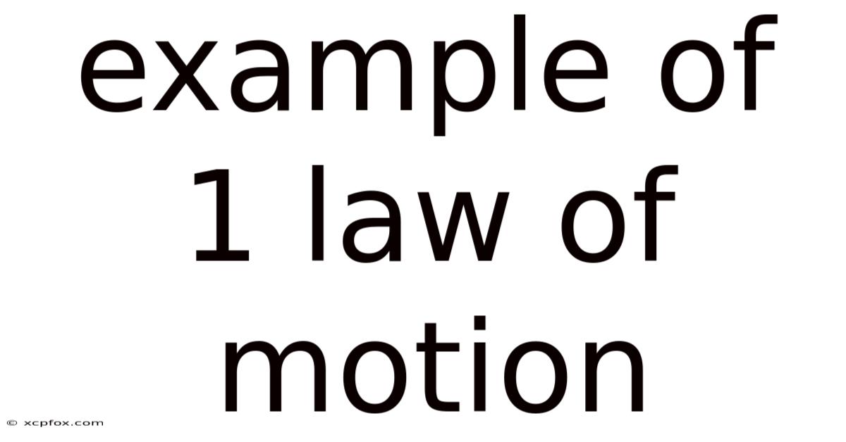Example Of 1 Law Of Motion