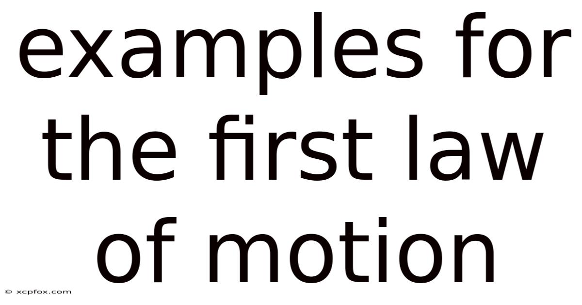 Examples For The First Law Of Motion