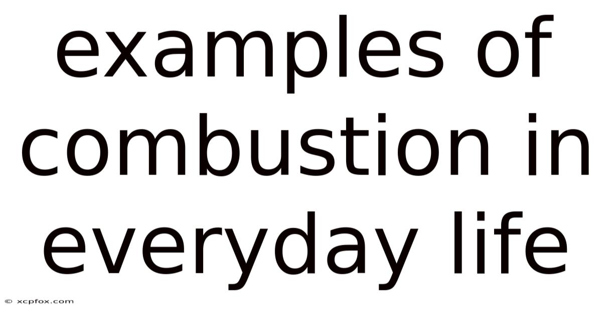 Examples Of Combustion In Everyday Life