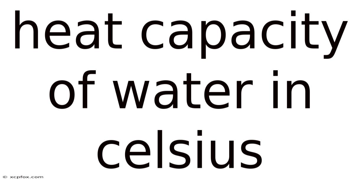 Heat Capacity Of Water In Celsius