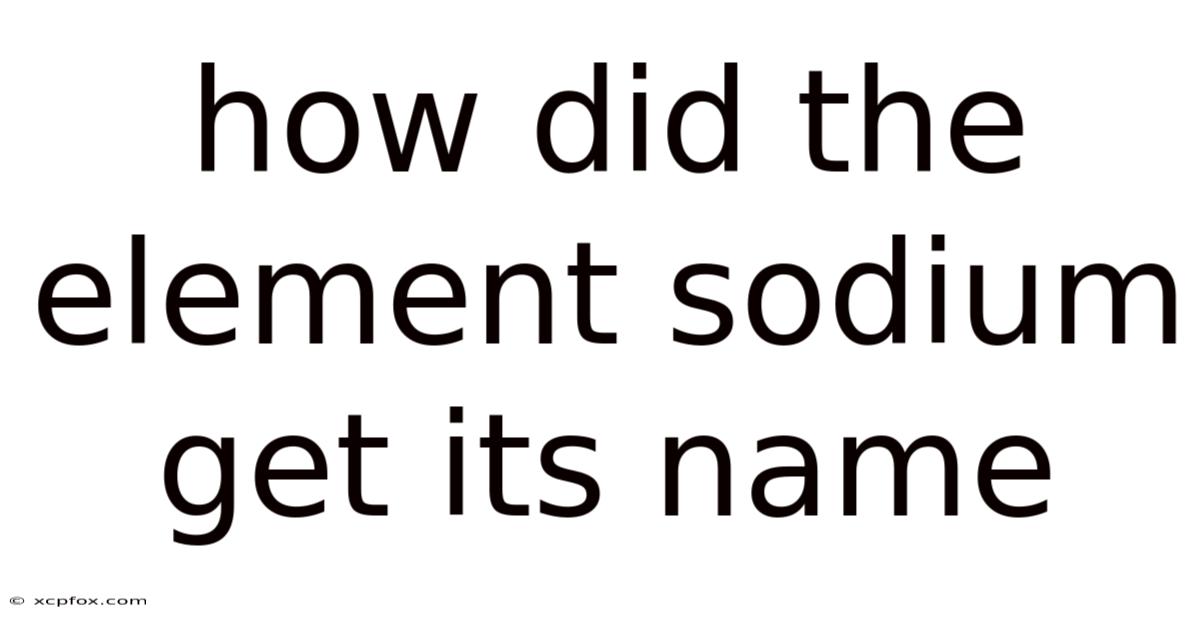 How Did The Element Sodium Get Its Name