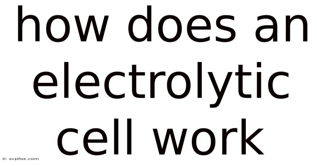 How Does An Electrolytic Cell Work