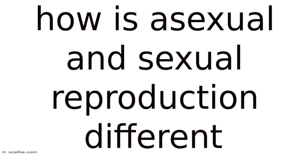 How Is Asexual And Sexual Reproduction Different