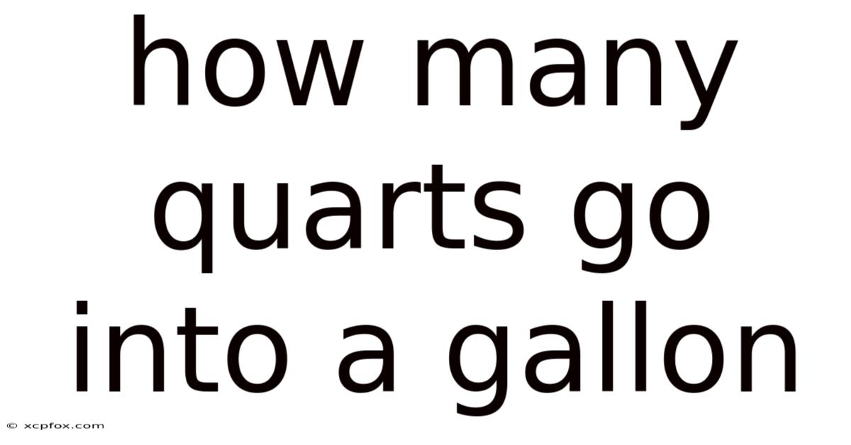 How Many Quarts Go Into A Gallon
