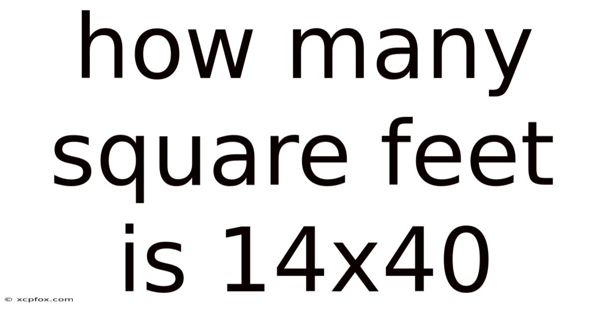 How Many Square Feet Is 14x40