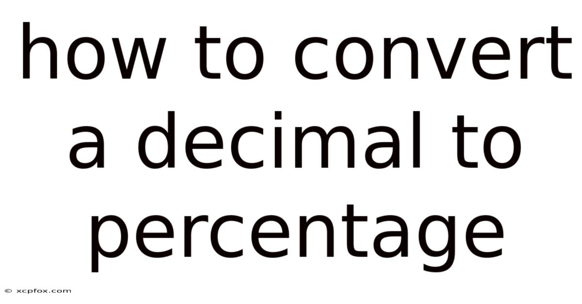 How To Convert A Decimal To Percentage