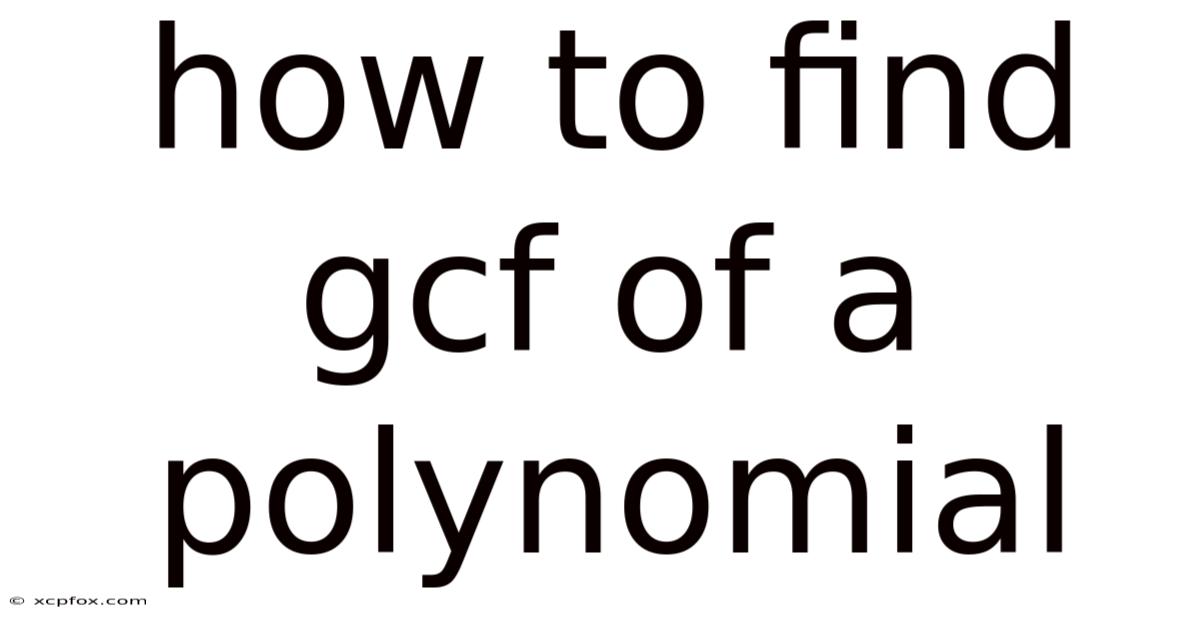 How To Find Gcf Of A Polynomial