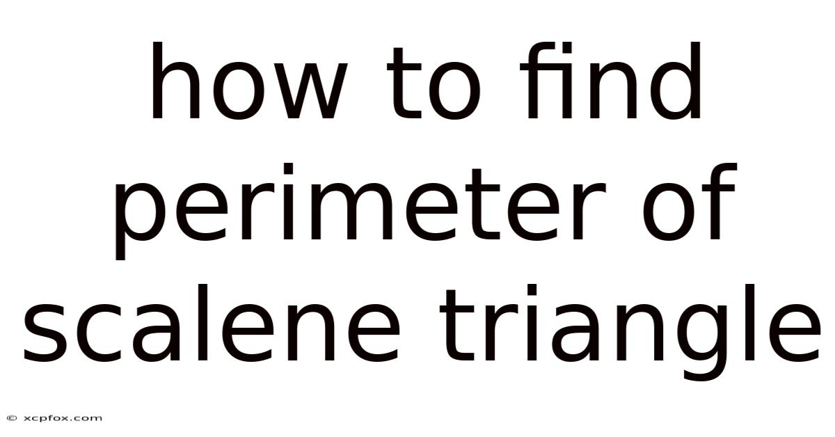 How To Find Perimeter Of Scalene Triangle