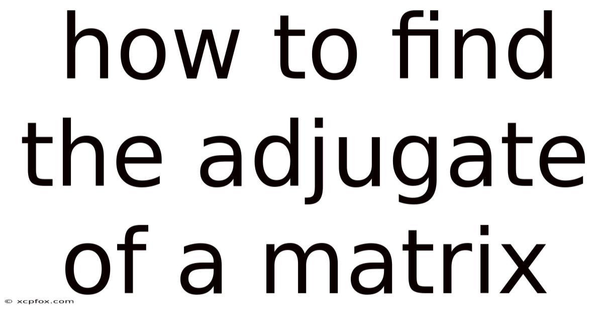 How To Find The Adjugate Of A Matrix