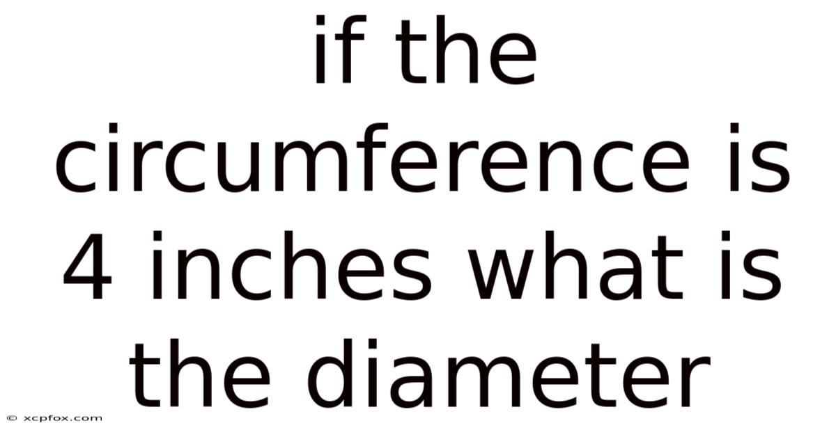 If The Circumference Is 4 Inches What Is The Diameter