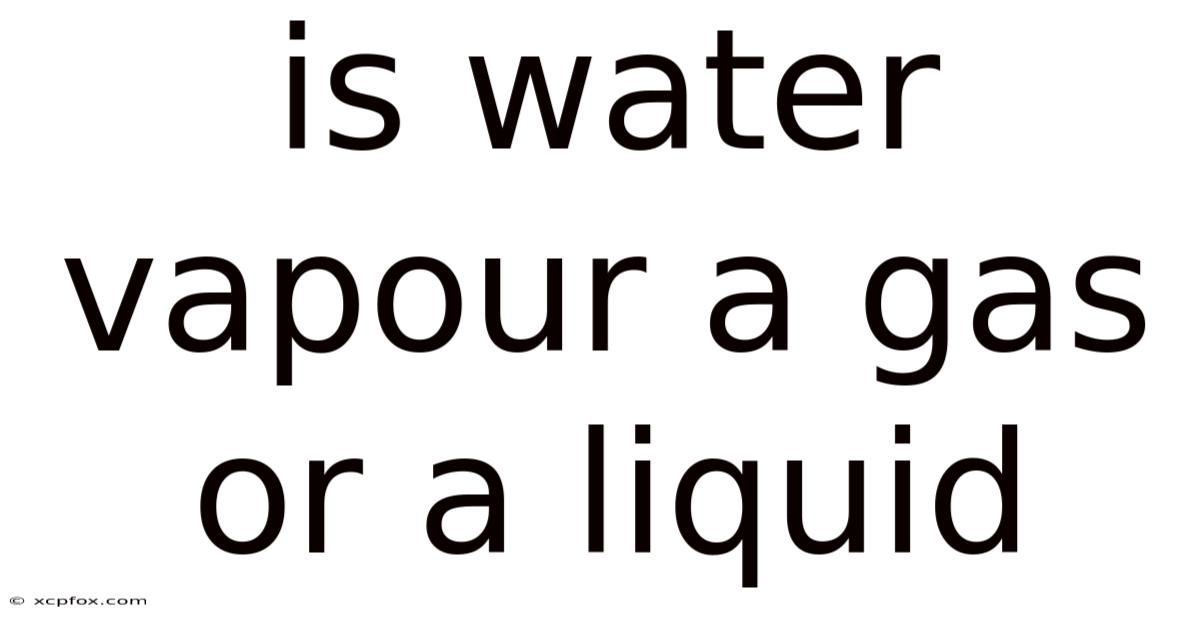 Is Water Vapour A Gas Or A Liquid