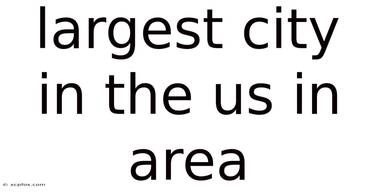 Largest City In The Us In Area