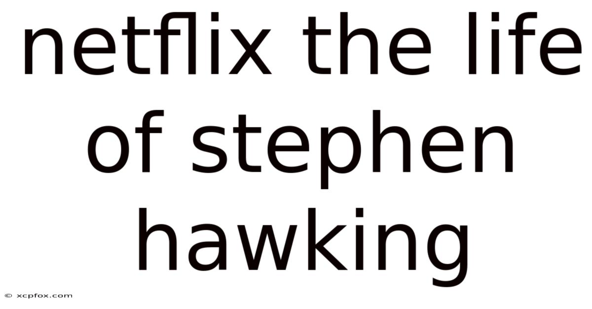 Netflix The Life Of Stephen Hawking