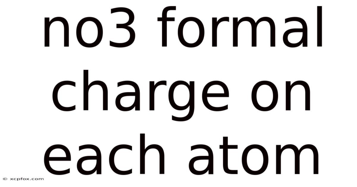 No3 Formal Charge On Each Atom