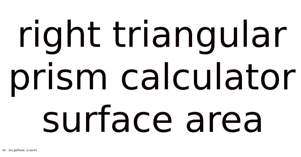 Right Triangular Prism Calculator Surface Area