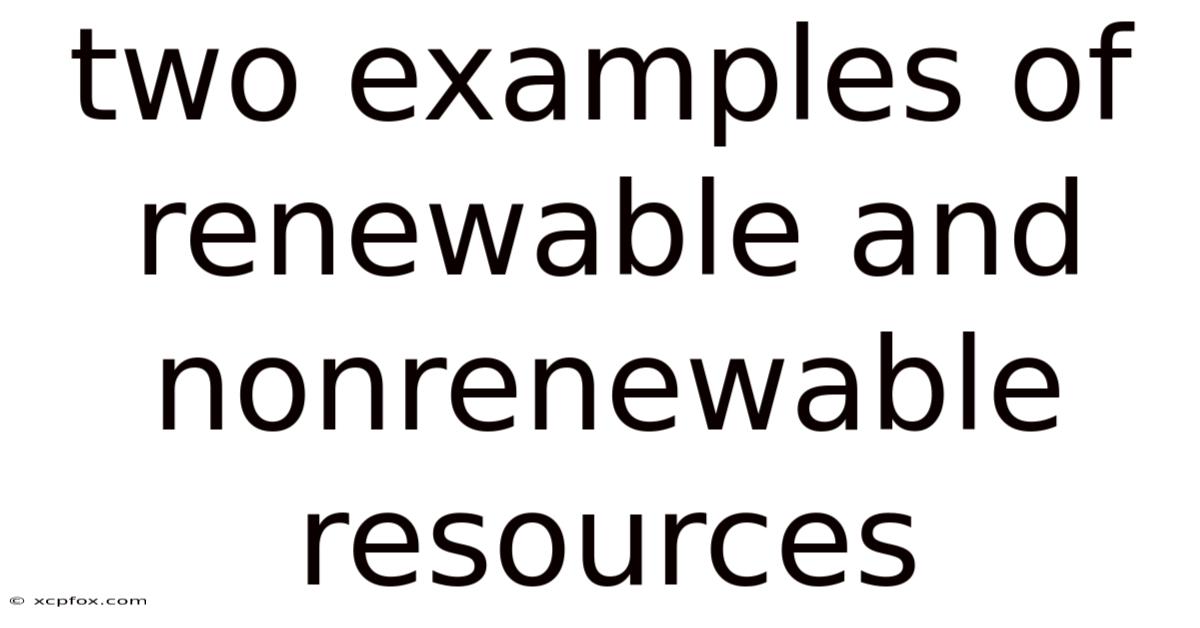Two Examples Of Renewable And Nonrenewable Resources