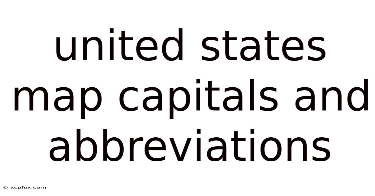 United States Map Capitals And Abbreviations