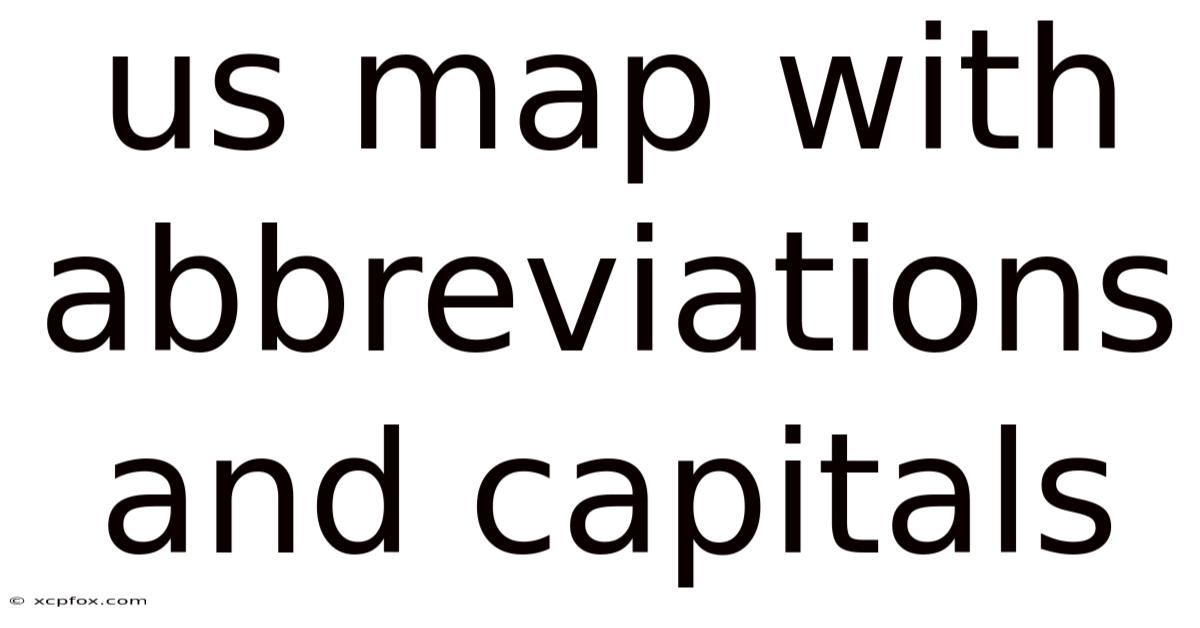 Us Map With Abbreviations And Capitals