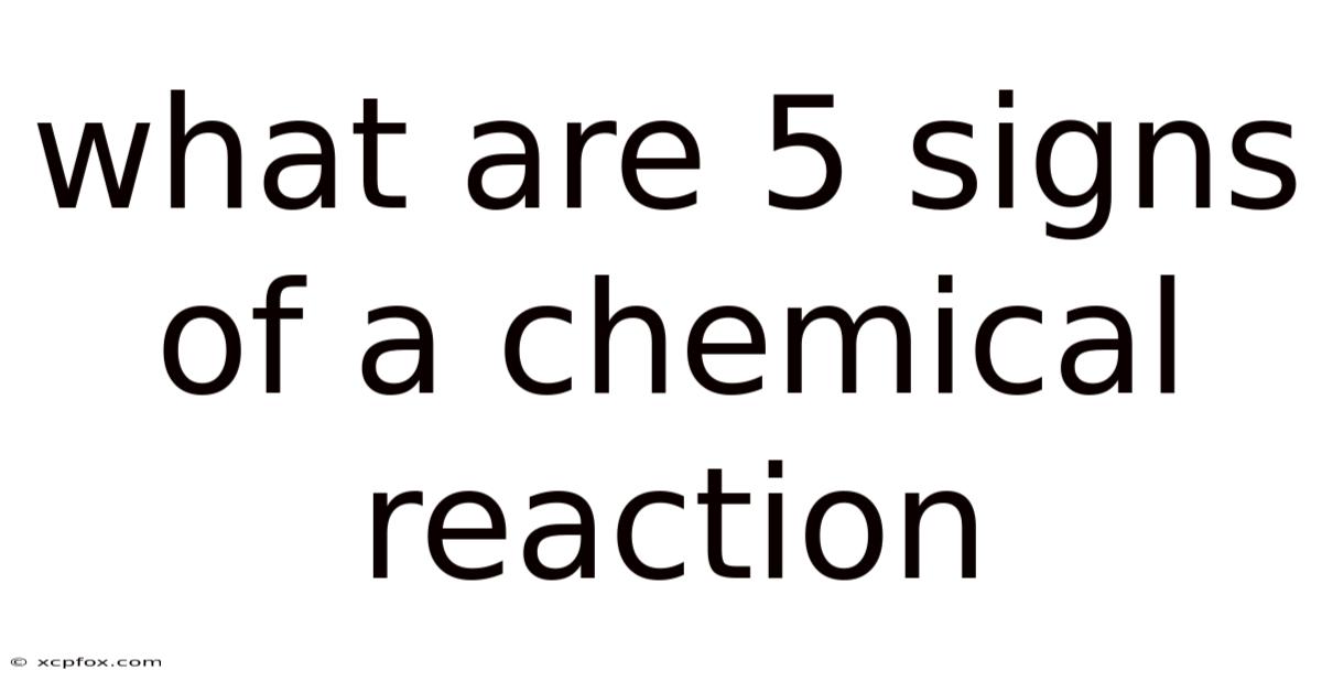 What Are 5 Signs Of A Chemical Reaction