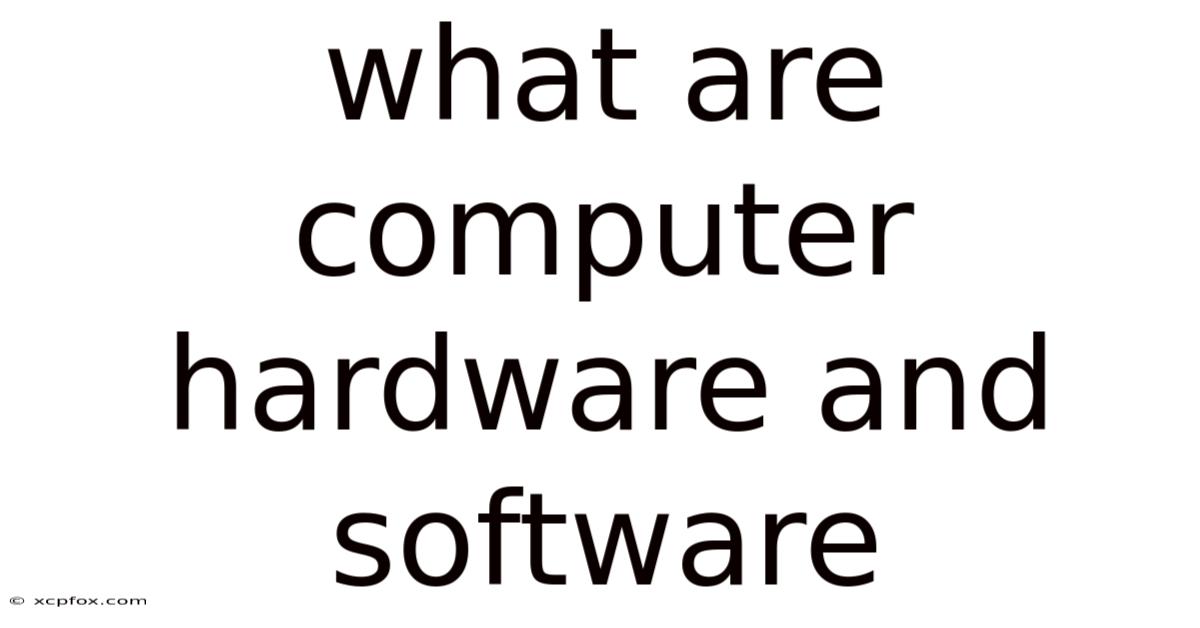 What Are Computer Hardware And Software