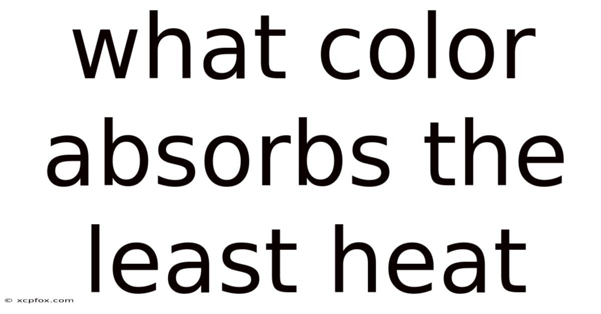 What Color Absorbs The Least Heat