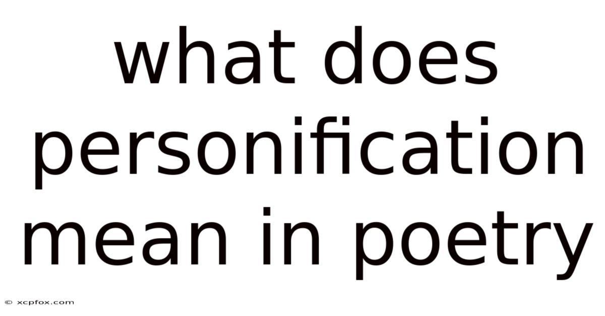 What Does Personification Mean In Poetry