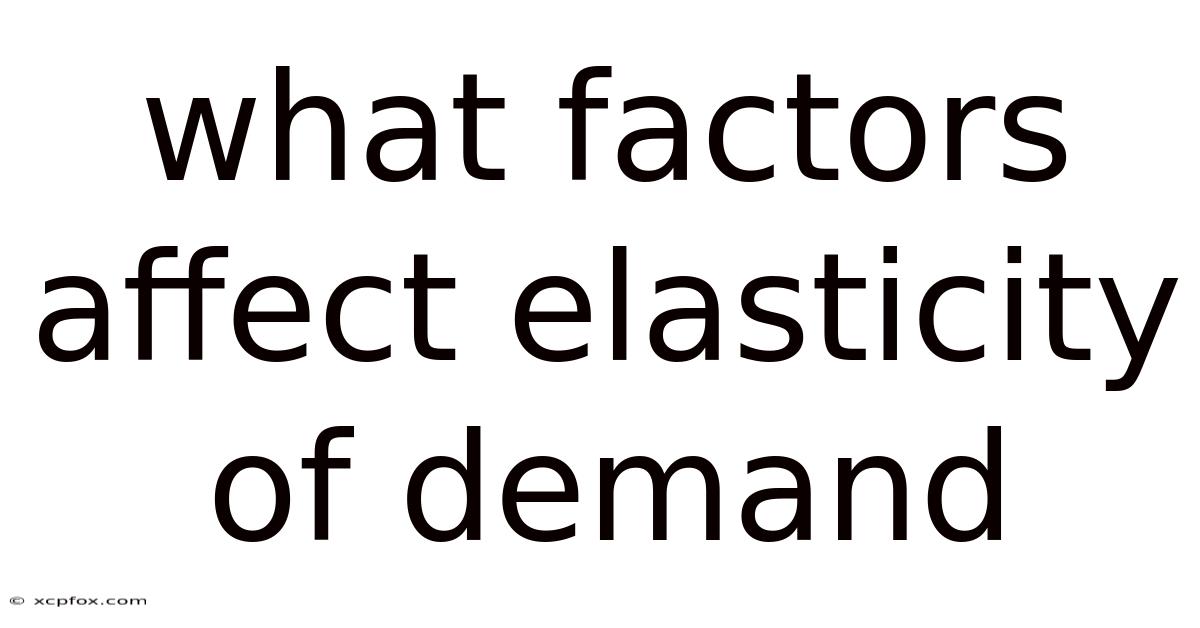 What Factors Affect Elasticity Of Demand