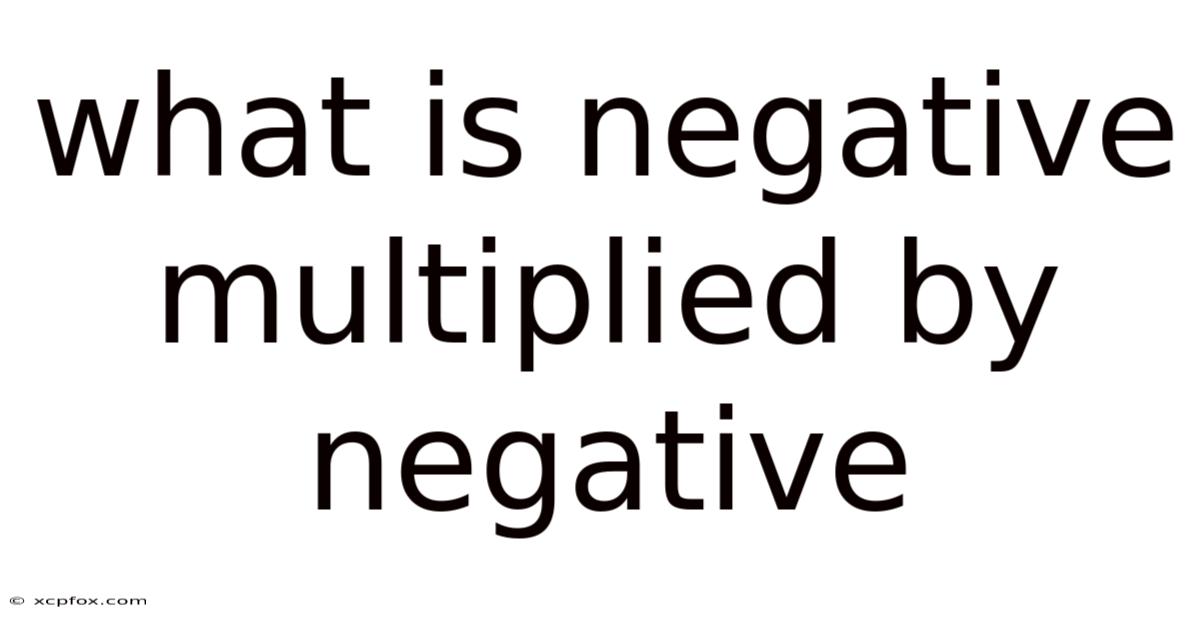 What Is Negative Multiplied By Negative