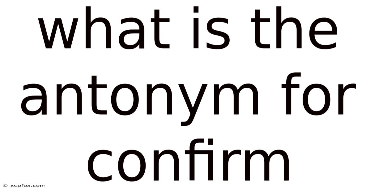 What Is The Antonym For Confirm