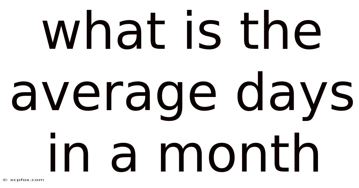 What Is The Average Days In A Month
