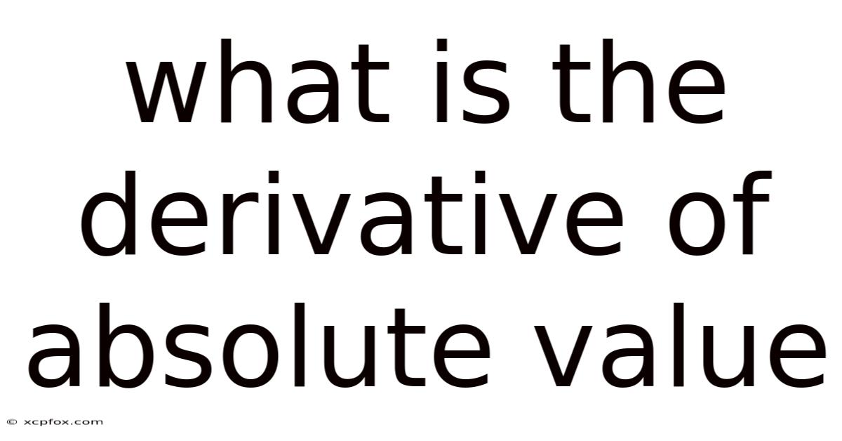 What Is The Derivative Of Absolute Value