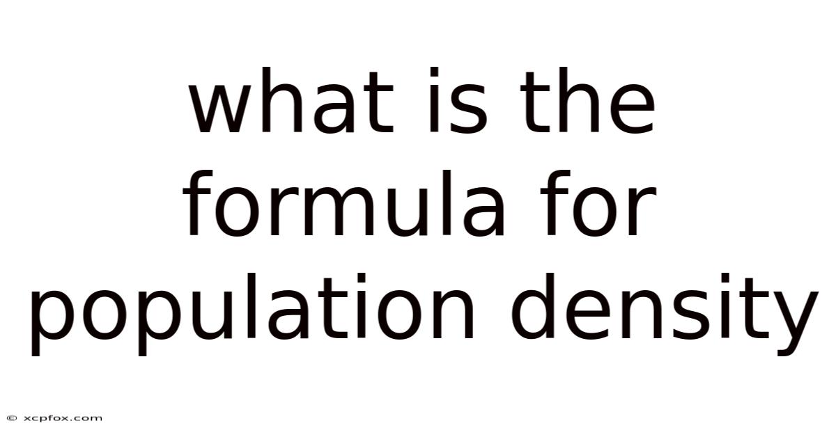 What Is The Formula For Population Density