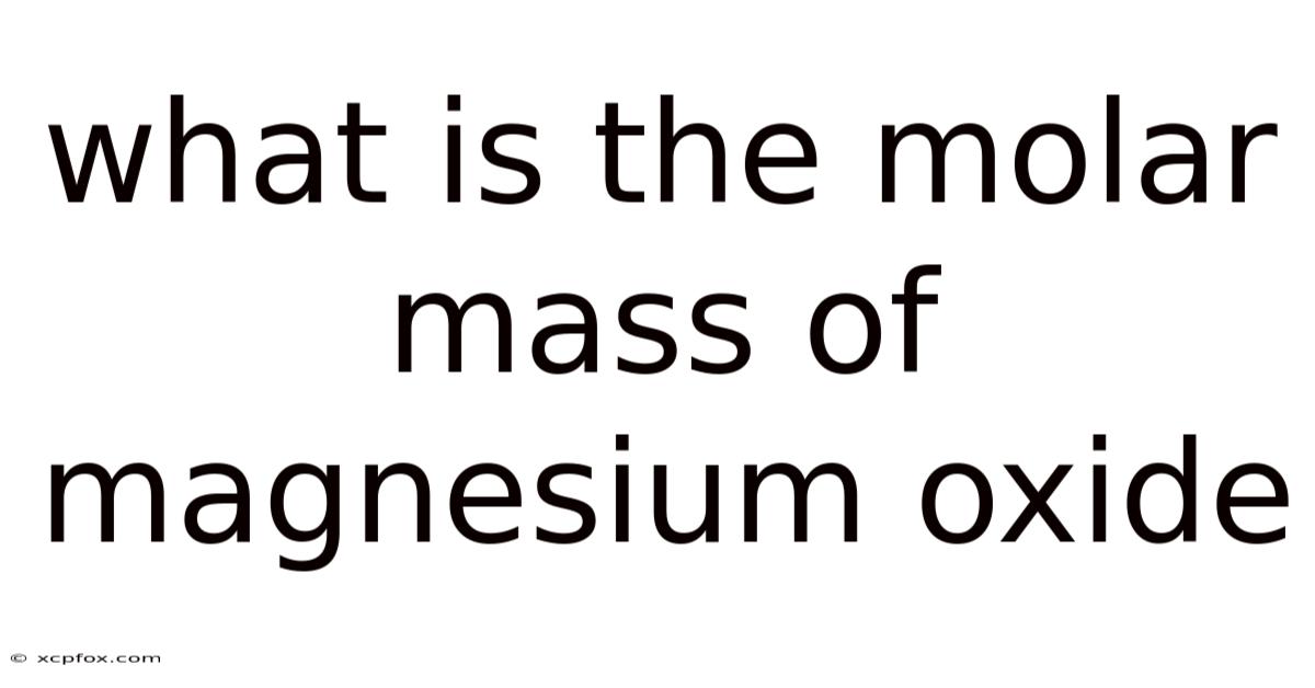 What Is The Molar Mass Of Magnesium Oxide