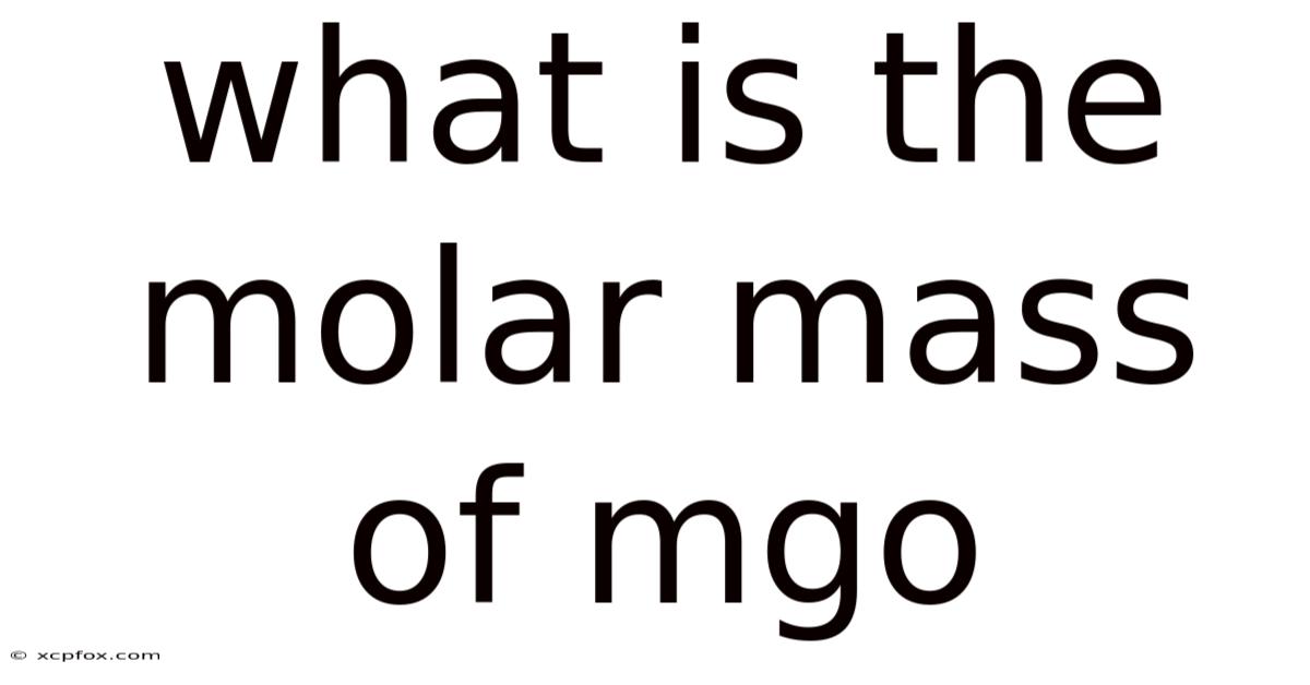 What Is The Molar Mass Of Mgo