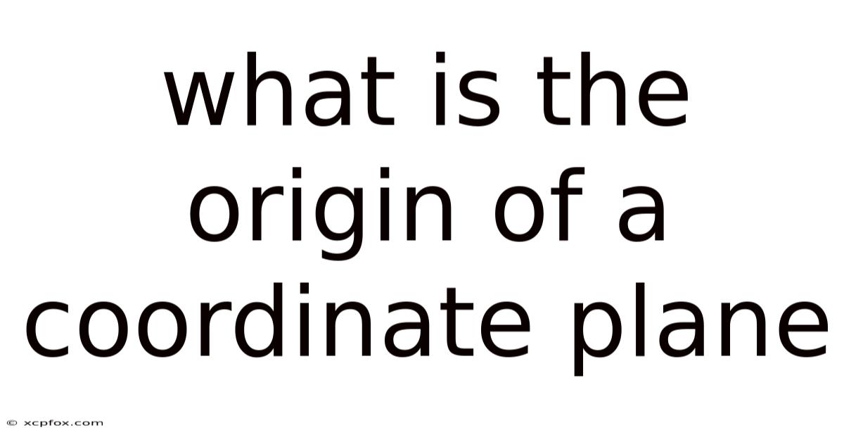 What Is The Origin Of A Coordinate Plane