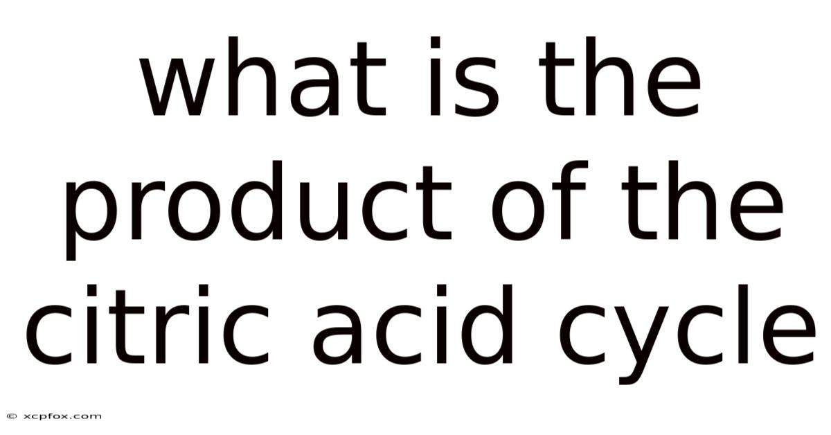 What Is The Product Of The Citric Acid Cycle
