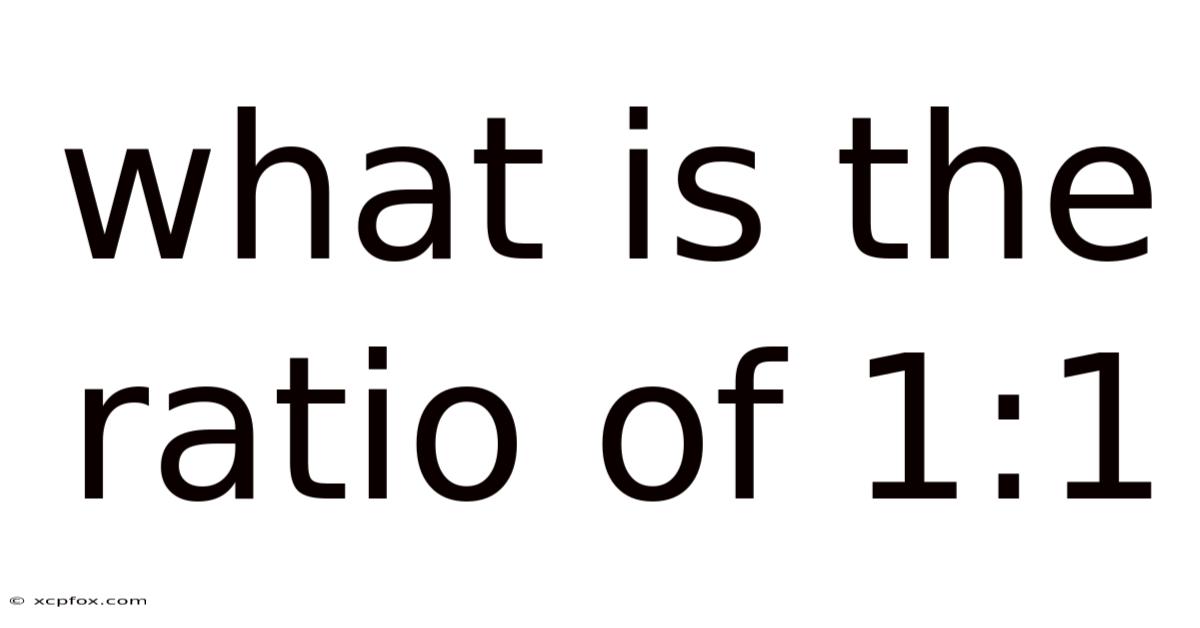 What Is The Ratio Of 1:1