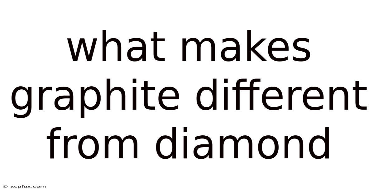 What Makes Graphite Different From Diamond