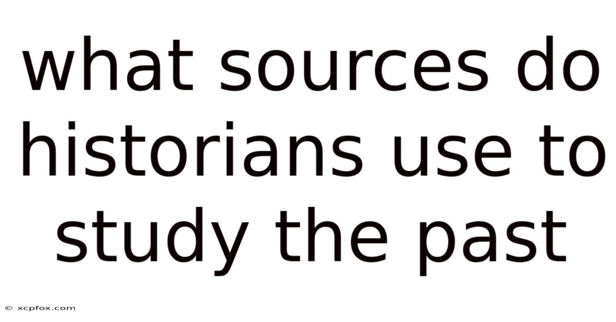 What Sources Do Historians Use To Study The Past