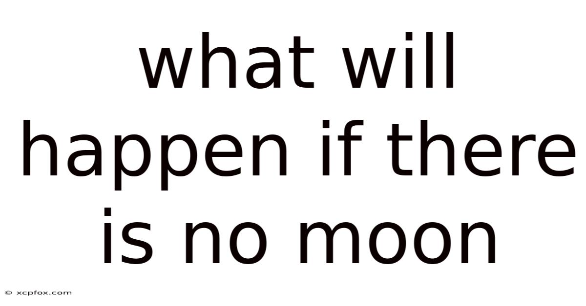 What Will Happen If There Is No Moon