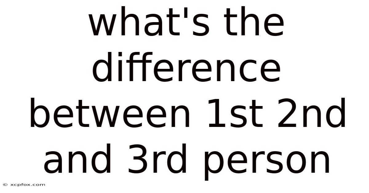 What's The Difference Between 1st 2nd And 3rd Person